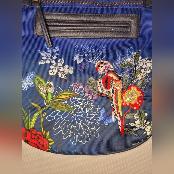 Sold! EUC Desigual Embellished Floral Bird Parrot Cross Body Bag - Picture 2 of 9